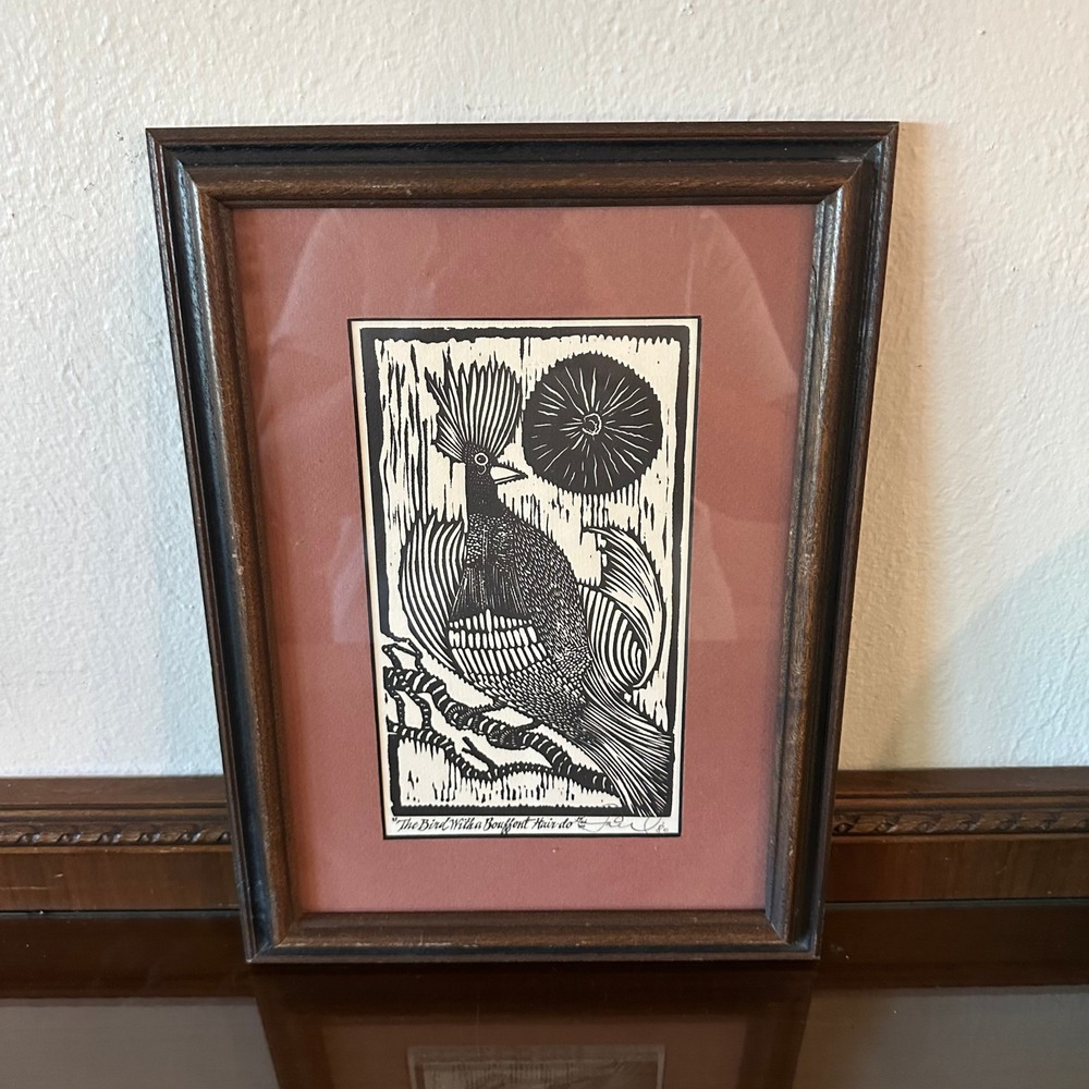 Vintage 1980 Signed Limited Print The Bird With a Bouffant Hair-do 122/200